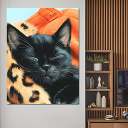 Dreamy Feline Slumber Bliss - NicheCanvas