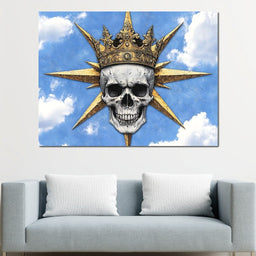 Majestic Crowned Skull Skies - NicheCanvas
