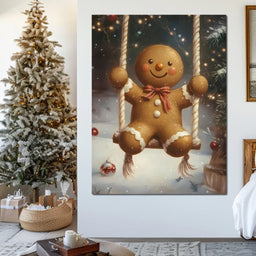 Gingerbread Joyful Holiday Swing - NicheCanvas