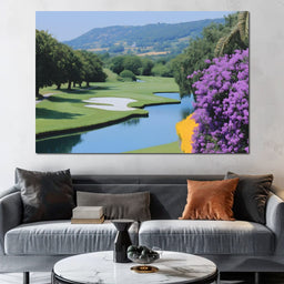 Verdant Tranquil Golf Course Escape - NicheCanvas