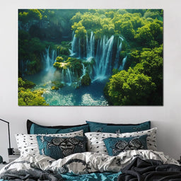 Emerald Cascade Symphony - NicheCanvas