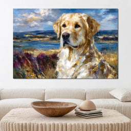 Golden Retriever Lakeside Watch - Neal Hackett - NicheCanvas