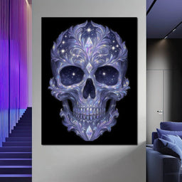 Galactic Crystal Skull Nebula - NicheCanvas