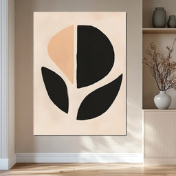 Neutral Abstract Leaf Silhouette - NicheCanvas
