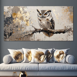 Golden Gaze of the Noble Owl - NicheCanvas