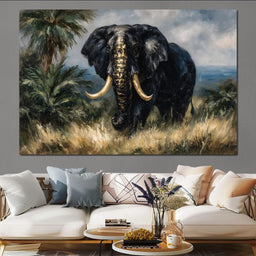 Majestic Elephant Safari Gold - NicheCanvas