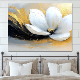 Golden Petals Onyx Dance - NicheCanvas