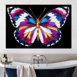 Neon Jewel Butterfly Flight - NicheCanvas
