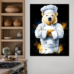 Polar Bear Chef - NicheCanvas
