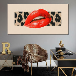 Leopard Kiss Pop Glamour Red - NicheCanvas