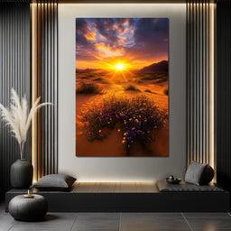 Golden Horizon Meadow Bloom - NicheCanvas