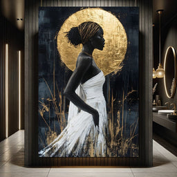 Golden Halo Grace Silhouette - NicheCanvas