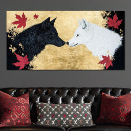 Opposite Wolves - NicheCanvas