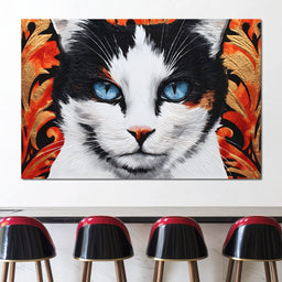 Enchanted Blue Eyed Cat Stare - NicheCanvas