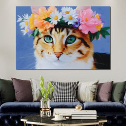 Floral Feline Elegance - NicheCanvas