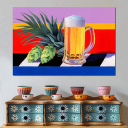 Hops and Lager Tropical Still - NicheCanvas