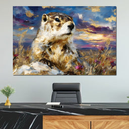Golden Prairie Marmot Glow - Neal Hackett - NicheCanvas