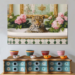 Leopard Luxe Floral Bathing - NicheCanvas