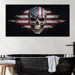 Stars Stripes Skull Rebellion - NicheCanvas
