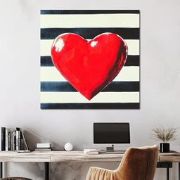 Heart Stripes - NicheCanvas