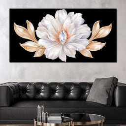 Diamond Heart Golden Peony Flair - NicheCanvas