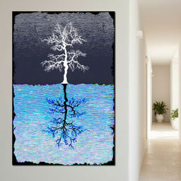 Binary Tree Reflection Pulse - NicheCanvas