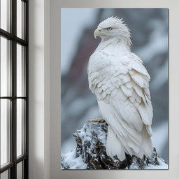 Majestic Winter Hawk Sentinel - NicheCanvas