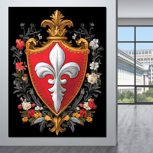 Regal Fleur De Lys Heraldry Canvas Print