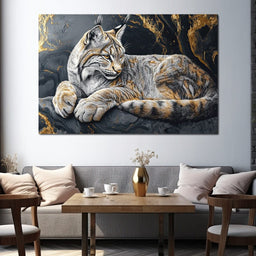 Golden Majesty Lynx Serenity - NicheCanvas