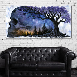 Where Cosmic Night Meets Forest Roots - NicheCanvas