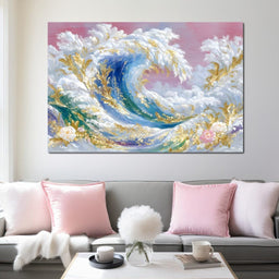 Golden Waves of Dreams - NicheCanvas