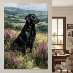 Black Labrador Meadow Sentinel - NicheCanvas