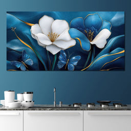Blue Symphony of Flowers - TooplesArt - NicheCanvas