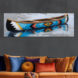 Reflections of a Painted Canoe - NicheCanvas
