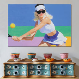 Sunlit Rally Court Elegance - NicheCanvas