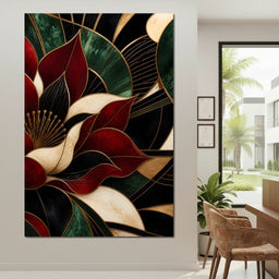 Gilded Petal Geometry - NicheCanvas
