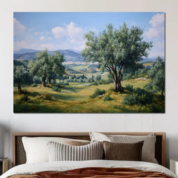 Sunlit Olive Grove Vista - NicheCanvas