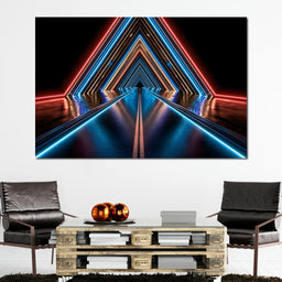 Neon Velocity Through The Infinite Corridor - NicheCanvas