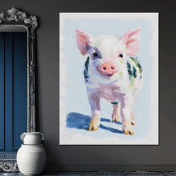 Farmhouse Pastel Piglet Charm - NicheCanvas
