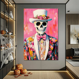 Dapper Skeleton Floral Jubilee - NicheCanvas