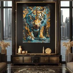 Majestic Radiance of a Golden Cat - NicheCanvas