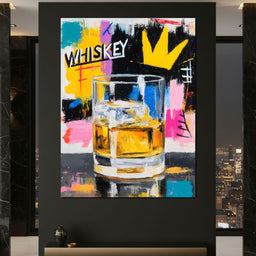 Neon Whiskey Crown Toast - NicheCanvas