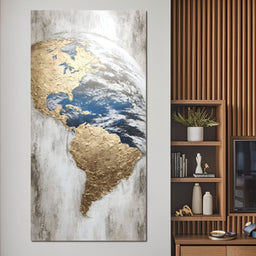 Golden Earth Reflection - NicheCanvas