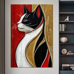 Majestic Feline Silhouette - NicheCanvas