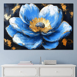 Blue Petals Celestial Bloom - NicheCanvas