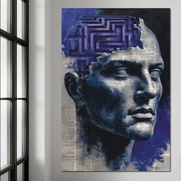 Cobalt Labyrinth Mindscape - NicheCanvas