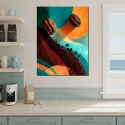 Vibrant Coffee Bean Fusion - NicheCanvas