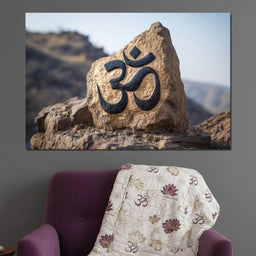 Om Mountain Stone Aum Sign - NicheCanvas