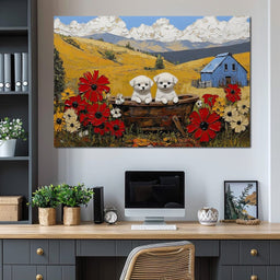 Puppy Adventure in Bloomfields - NicheCanvas