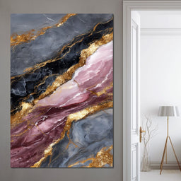 Gilded Marble Rose Current - NicheCanvas